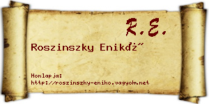 Roszinszky Enikő névjegykártya